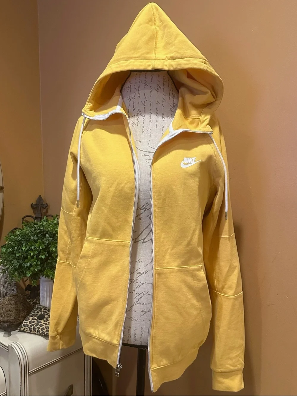 Nike golden yellow classic zip-up hoodie